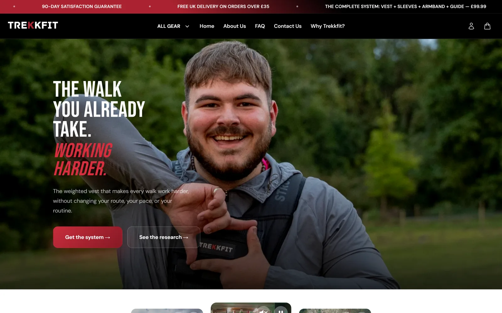 Trekkfit desktop storefront homepage