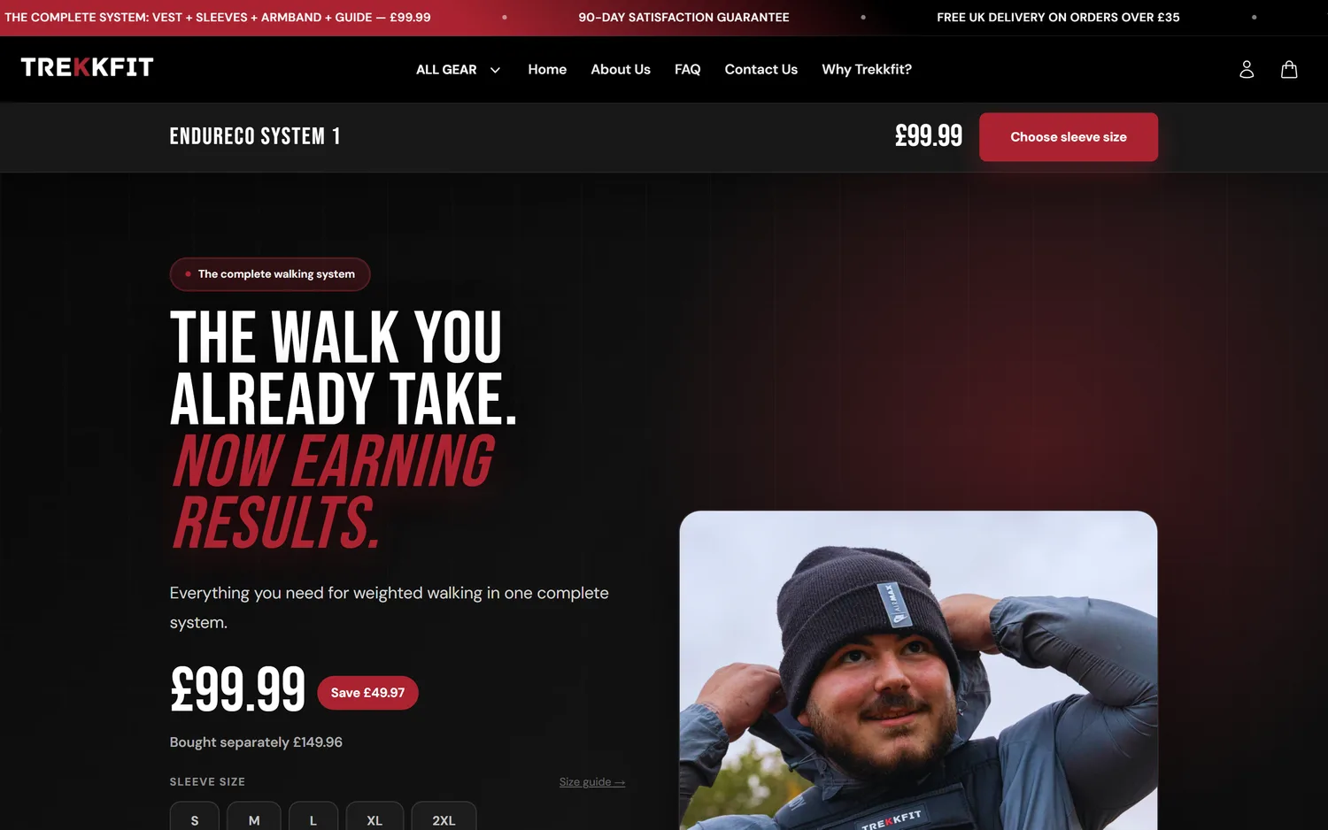 Trekkfit, Product page, storytelling and pricing